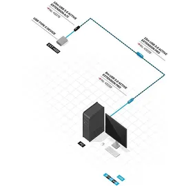 Lindy USB-A auf USB-C Adapter 10 m Schwarz