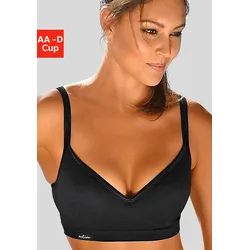 Sport-Push-up-BH LASCANA ACTIVE, Damen, Gr. 70, Cup AA, schwarz, Microtouch, Obermaterial: 85% Polyamid, 15% Elasthan, sportlich, BHs, mit Bügel und eingearbeiteten Push-up-Kissen