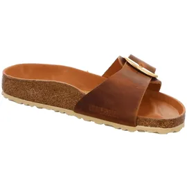 Birkenstock Madrid Big Buckle Nubukleder geölt schmal cognac 38