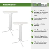 Baumarktplus 2x Stehtisch klappbar Ø 70 cm Höhe 110 cm Stahl Gastrotisch Partytisch Bistrotisch Gartentisch