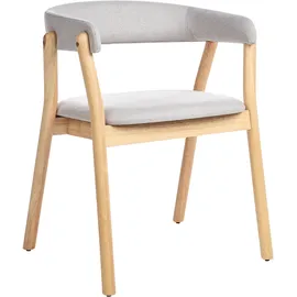 Beliani Esszimmerstuhl 2er Set MYLO Holz Hellgrau