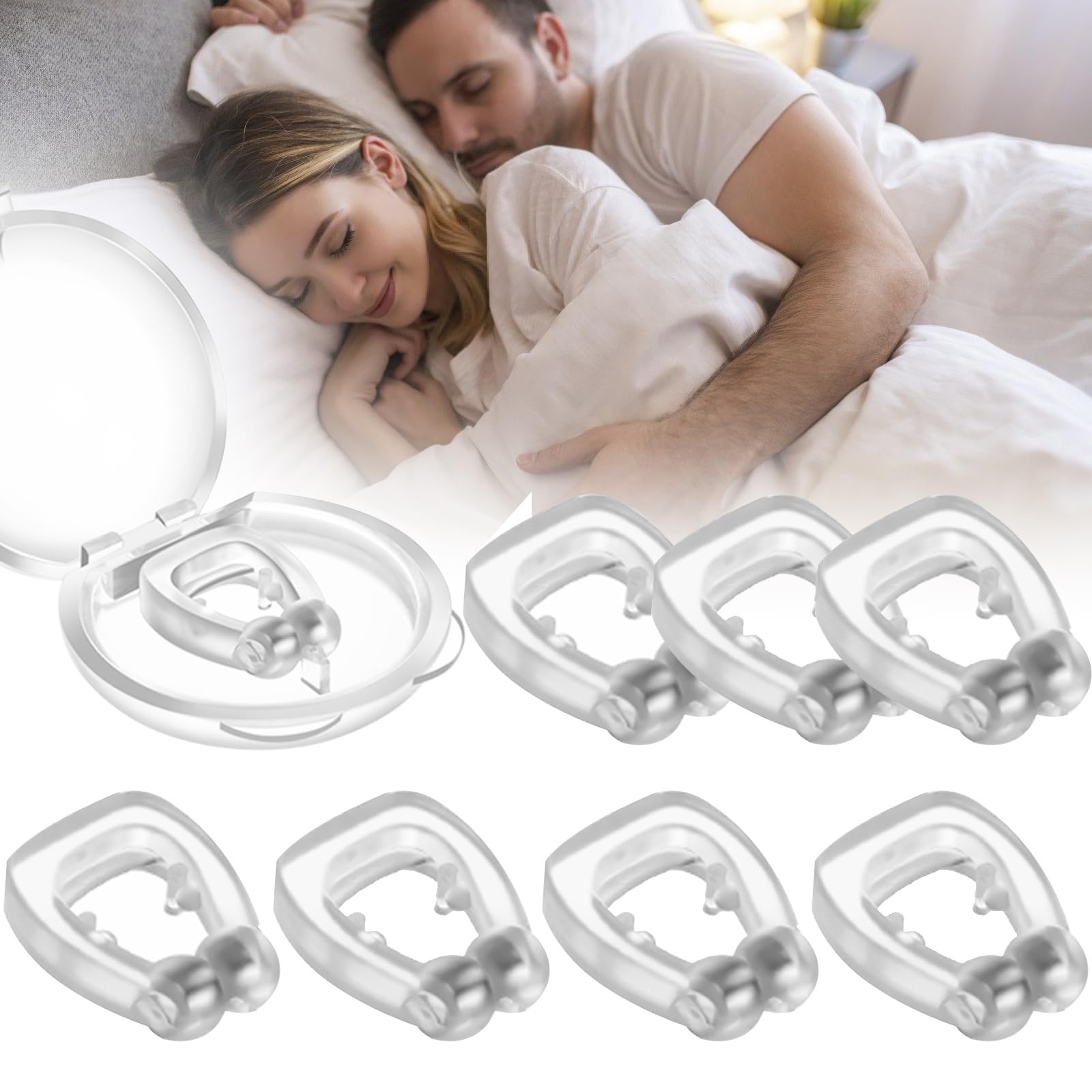 8 PCS Schnarchstopper Anti Schnarch, Nasenclip Hilfsmittel gegen Schnarchen Nasenspreizer Nasenklammer Schnarchschiene Besser Atmen, Anti Snoring Hilfe Nasenklammer gegen Schnarchen