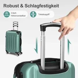LALAHO Koffer-Set 4-tlg. beige/blau/schwarz/türkis