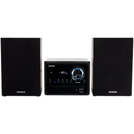 Aiwa MSBTU-300 Micro-HiFi-System mit Bluetooth, CD, USB, FM-Radio, Schwarz