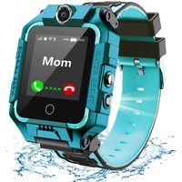 LiveGo Kinder Smartwatch 4G, Wasserdichtes und Sicheres Smartwatch-Telefon mit 360° Drehbarem, GPS-Tracker, Anruf-SOS-Kamera WiFi, 3-12 Jährige Schüler Geburtstagsgeschenk (T10 Cyan01)