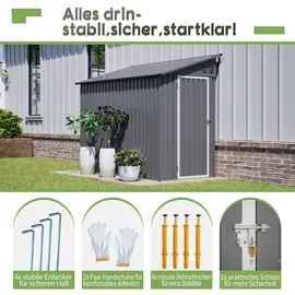 rolipo Gerätehaus 1,24 x 1,92 m Grau