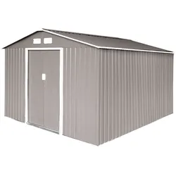 HATTORO S300 Gerätehaus Geräteschuppen Garten Haus Schuppen Gartenhaus 15 m3 Hellgrau