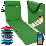 Detex Gartenliege, Strandmatte Gepolstert mit Rückenlehne Strandliege Klappbar Tragbar grün