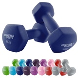 Miweba Sports Neopren Hantelset NKH100 | Profi Hantel - Hexagon Hanteln Set - Kurzhanteln - Kurzhantel Set - Gymnastikhanteln - Hantel Set - Dumbbell - 0,5-10 Kg (2X 5.0 kg, Königsblau)