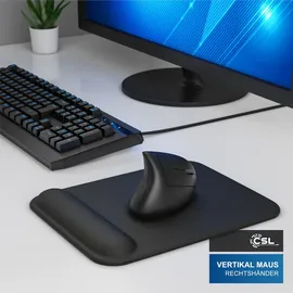 CSL Wireless Vertikal Maus schwarz