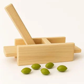 VAL D'ESARO - Manueller Olivenpresse aus Tannenholz - Manuelle Olivenpresse - Traditionelles Design für die Zubereitung von zerkleinerten Oliven