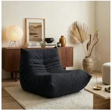 [en.casa] Bodensessel Kodsø Mikrofaser 75 x 90 x 100 cm Schwarz
