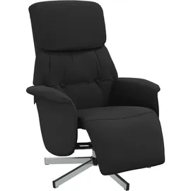 vidaXL Relaxsessel mit Fußteil Polyester 91 x 105 x 91 cm Schwarz drehbar
