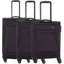 Travelite Chios 4 Rollen Kofferset 3-teilig mit Dehnfalte Koffer & Trolleys Schwarz