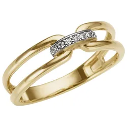 Diamantring »Schmuck Geschenk Gold 333 Damenring Goldring Kettenglied«, mit Brillanten, 91032422-19 gelbgoldfarben-weißgoldfarben 0,035 ct   P2 = erkennbare Einschlüsse