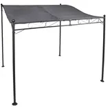 Lex Pavillon Gartenpavillon 2,5x3 m Anbaupavillon Terrasse Pergola Sonnenschutz PU Grau