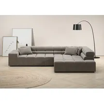 INOSIGN Ecksofa »Ancona incl. Kopfteilverstellung, OTTOs Choice, Breite 319cm, L-Form« wahlweise motorische Sitztiefenverstellung, auch in Cord + Easy Care, silberfarben