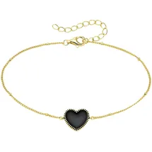 aniston jewelry & watches Schmuck Geschenk Armband mit schwarzem Emaille Herz schwarz 22 cm
