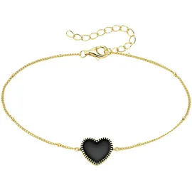 aniston jewelry & watches Schmuck Geschenk Armband mit schwarzem Emaille Herz schwarz 22 cm