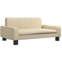 vidaXL Kindersofa, Couch für Kinder, Kindercouch mit runden Kanten, Kindersessel Minisofa Polstersofa Kindermöbel Sofa Kinderzimmer, Creme Stoff