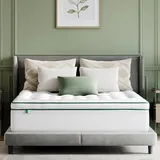 Novilla Matratzen Topper 180x200cm, Ultra Soft Polyester Langlebig Atmungsaktiv 3D Matratzentopper Superweich Flauschige Matratzenbezug Weiß