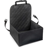 Wiltec Fudajo Autositz für kleine bis mittlere Hunde 100x45 cm mit Sicherheitsgurt, Hundesitz für Vordersitz und Rücksitz, Schwarz