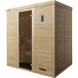 Sauna WEKA "Kemi", beige (natur), Saunaofen, externe Steuerung, 7,5 kW, Saunen, 7,5 kW-Ofen mit digitaler Steuerung