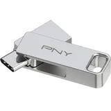 PNY DUO LINK USB-A/USB-C-Flash-Laufwerk 128 GB Edelstahl