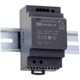 MeanWell MEAN WELL Ddr-60l-15 Hutschienen-dc/dc-wandler (din-rail) 15 V/dc 4A 60W Anzahl Ausgänge:1 x