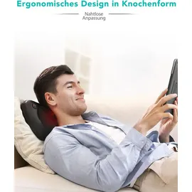 Naipo Massagekissen Shiatsu Massagegerät mit und Infrarot Wärmefunktion Grau Flauschiger Hülle