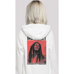Kapuzenpullover F4NT4STIC "Bob Marley Songs Of Freedom Reggae Music", Damen, Gr. 4XL, weiß, Obermaterial: 65% Baumwolle, 35% Polyester, casual, relaxed fit, Langarm, Pullover, Premium Qualität, Musik, By Rock Off
