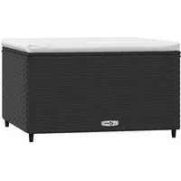 vidaXL Gartenhocker mit Kissen schwarz