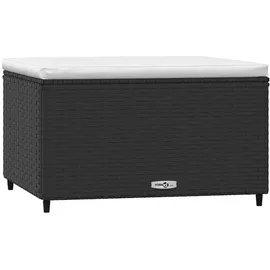 vidaXL Gartenhocker mit Kissen schwarz