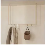 Metallbude Kleiderstange RUBI, Garderobenstange für Jacken, Mäntel und Kleidung, Stabile Konstruktion beige 80 cm x 80 cm