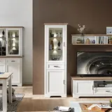 Innostyle Vitrine Jasmin 66 x 204 x 42 cm Weiß