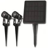 ChiliTec Außenstrahler schwarz 22,0 cm 2er Set mit Dämmerungssensor IP65