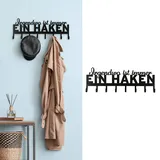 Cepewa Garderobenleiste Irgendwo ist Immer EIN Haken 70 x 25 x 5 cm Schwarz