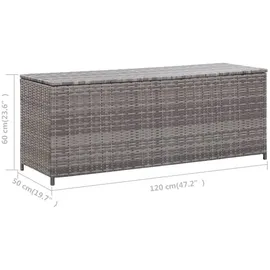 vidaXL Gartenbox Grau 120x50x60 cm Poly Rattan