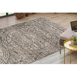 Teppich KAYOOM "Davis 425", grau, B:120cm H:12mm L:170cm, Polyester, Teppiche, edles Design, pflegeleicht, neutrale Farben