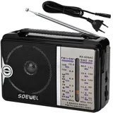 Retoo Radio Retro Vintage Kleines und Tragbares AM/FM/SW – Mini Küchenradio mit Batterie oder Kabel, hohe Lautstärke, Tischradio für Senioren, kompaktes Radio klein