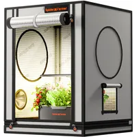 Spider Farmer Kleines Growzelt 60x60x80 cm für Aerogarden, mit Roll-up-Tür, Beobachtungsfenster, abnehmbarem Bodenblech, 2000D Mylar-Gewebe, für SmartG12 Hydroponisches Anzuchtsystem