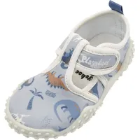 Playshoes "Aqua-Schuh Dino allover" in Blau | Blau,Schwarz,Orange,Weiß -