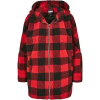 URBAN CLASSICS Ladies Hooded Oversized Check Sherpa Jacket Jacke,