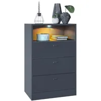Vladon Kommode, Anthrazit, Dunkelgrau, 56x86.5x36 cm, Wohnzimmer, Kommoden &