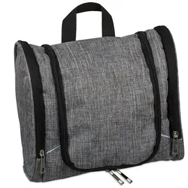 Relaxdays XL Kulturbeutel zum Aufhängen Grau,Schwarz