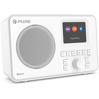 Pure Elan One tragbares DAB+ Radio mit Bluetooth 5.0 (DAB/DAB+ und UKW Radio, 2,4" TFT Display, 20 Senderspeicher, 3-Preset-Tasten, 3.5 mm AUX Anschluss, Batteriebetrieb möglich, USB), Weiß