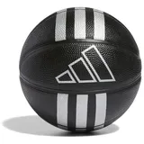 adidas Unisex 3-Stripes Rubber Mini Basketball Black/Silver Metallic, 3