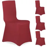 Relaxdays Stuhlhusse Dunkelrot 20 x 90% Polyester