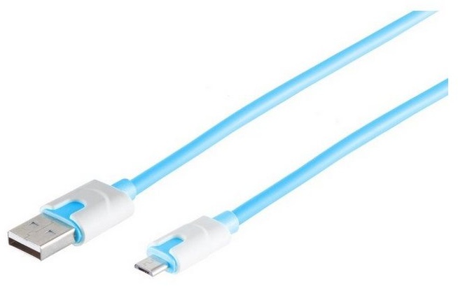 Kabelbude.eu USB Ladekabel, USB-A-Stecker auf USB Micro B Stecker Smartphone-Kabel, (200 cm) blau