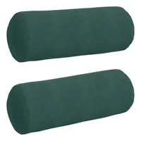 VidaXL Bolsterkissen 2 Stück Dunkelgrün Ø 25 x 70